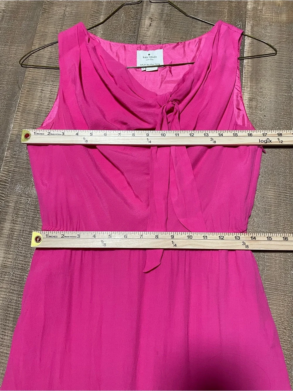 Kate Spade Pink Sleeveless Tie-Neck Dress